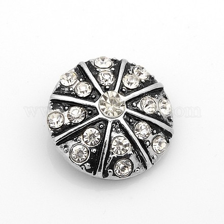 Flat Round Zinc Alloy Enamel Jewelry Snap Buttons SNAP-N010-32-NR-1