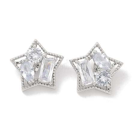 Стойка покрытие латунные микропаве прозрачные кубические циркониевые кнопки KK-K293-19P-1