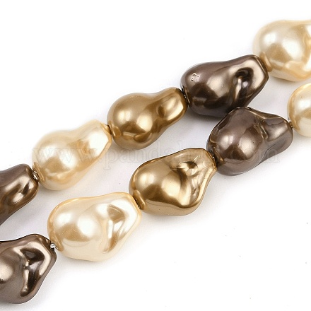 Гальванические стеклянные бусины GLAA-H039-07F-1