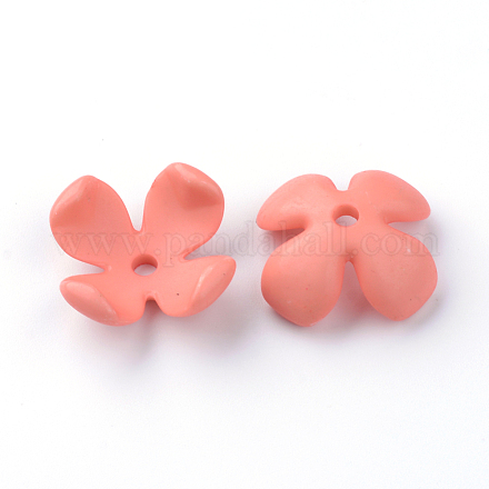 4-Petal Opaque Acrylic Bead Caps SACR-Q185-01D-1