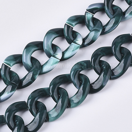 Handmade Acrylic Curb Chains X-SACR-N006-005B-1