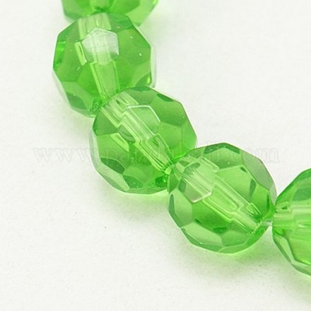 Faceted Glass Round Beads Strands X-GF10mmC16Y-1