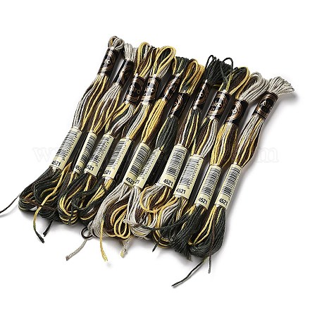 10 ovillo de hilo de bordar de poliéster de 6 cabos OCOR-K006-A15-1