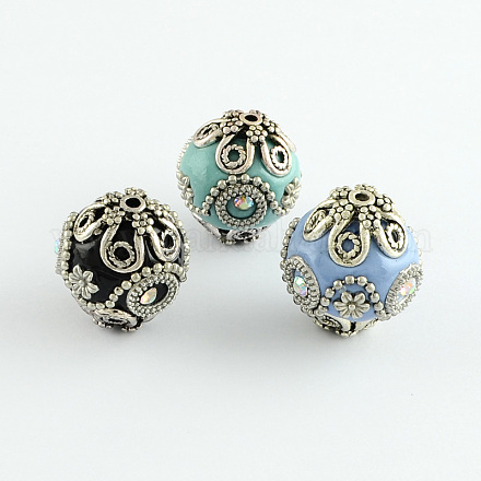 Oval Handmade Grade A Rhinestone Indonesia Beads IPDL-S020-M-1
