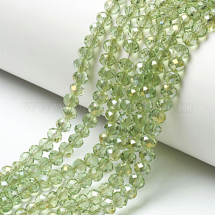 Electroplate Transparent Glass Beads Strands EGLA-A034-T4mm-H02-1