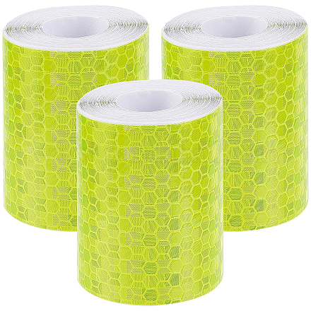 GORGECRAFT 3 Rolls 2'' X 9.8ft Reflective Tape Yellow Waterproof Self-Adhesive High Visibility Outdoor Safety Warning Tape Sticker for Car Truck Motorcycle Boat Camper 3m x 5cm Per Roll DIY-GF0005-71D-1