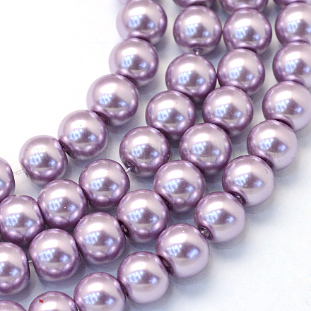 Cottura dipinto di perle di vetro perlato fili di perline rotondo HY-Q003-4mm-44-1