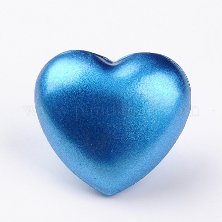 No Hole Spray Painted Brass Heart Chime Beads KK-M175-10-1