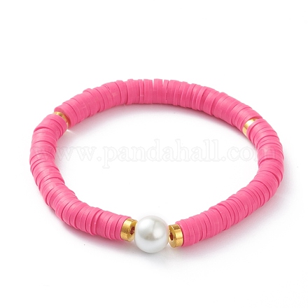 Handgemachte Polymer Clay heishi Perlen Stretch Armbänder BJEW-JB05759-03-1
