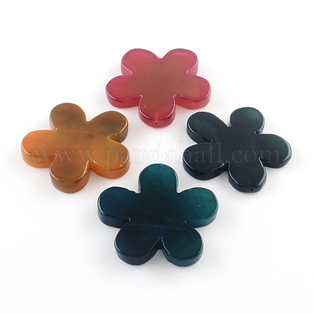 Dyed Flower Natural Agate Beads G-R275-118-1