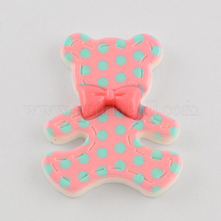 Scrapbook Embellishments Flatback Cute Polka Dot Cartoon Bear Plastic Resin Cabochons CRES-Q116-03-1