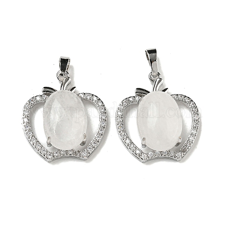 Натуральный кристалл кварца с подвесками из прозрачного кубического циркония G-G133-03P-20-1