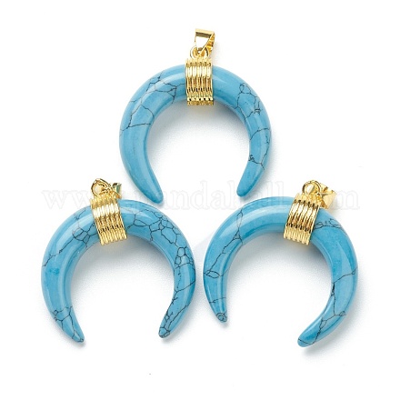 Synthetic Turquoise Pendants G-A017-10G-1