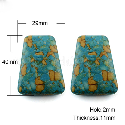 Synthetic Turquoise Gemstone Pendants TURQ-R020E-03-1