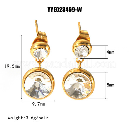 Плоские круглые серьги-гвоздики из нержавеющей стали 304 WA9695-2-1