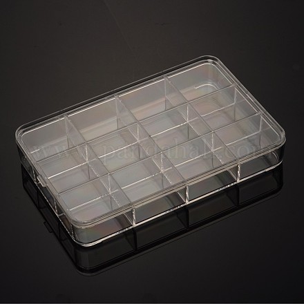 12 Compartments Rectangle Plastic Clear Bead Storage Containers CON-M001-03-1