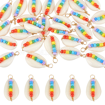 30 шт. подвески из натуральной ракушки каури FIND-ME0002-51-1