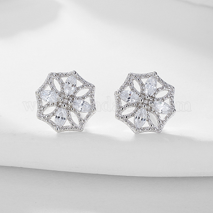 Элегантные серебряные серьги с цирконием для женщин ZM7202-2-1