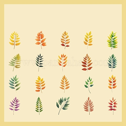 40 Uds. 20 estilos de pegatinas de hojas autoadhesivas impermeables para mascotas de otoño PW-WG40578-03-1
