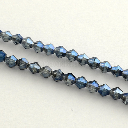 Chapelets de perles en verre électroplaqué EGLA-R094-4mm-13-1