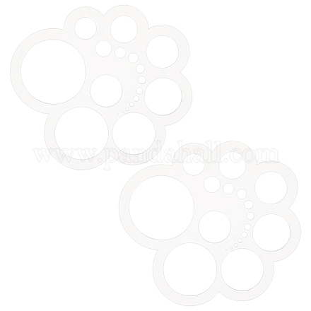 Прозрачный акриловый круглый инструмент для резки кожи AJEW-WH0505-19-1