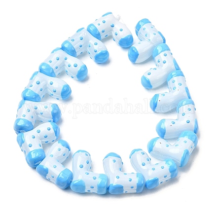 Стеклянные эмалевые бусины ручной работы GLAA-K070-04D-1