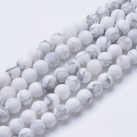 Chapelets de perles en howlite naturelle X-G-T055-6mm-02-1