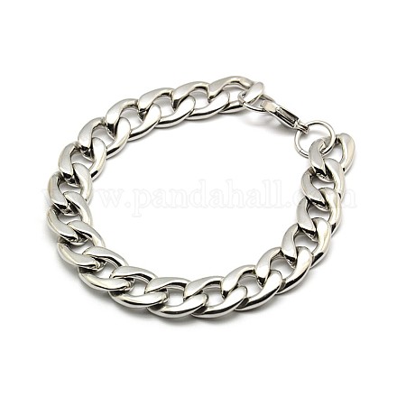 Bracelets avec chaîne mailles/torsadée en 304 acier inoxydable STAS-A028-B127P-1