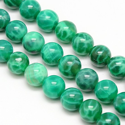 Natural Peacock Agate Round Bead Strands G-N0081-10mm-11-1
