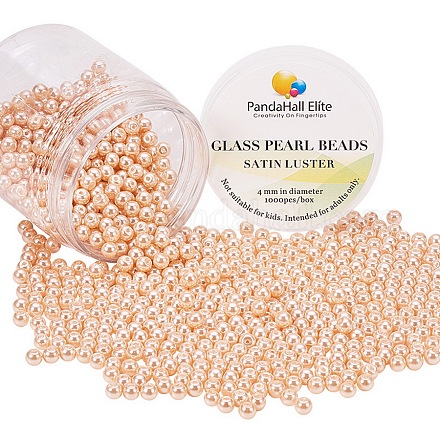 Pearlized Eco-Friendly Dyed Glass Pearl Round Bead HY-PH0002-19-B-1