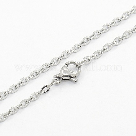304 Stainless Steel Cable Chain Necklaces STAS-O037-91P-1