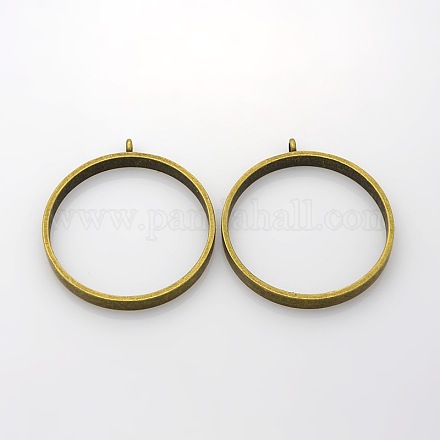 Tibetan Style Alloy Ring Pendants Nickel Free PALLOY-J413-06AB-NF-1