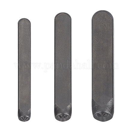 3 шт. 3 стиля штампов из стали и кожи AJEW-BC0008-98B-1
