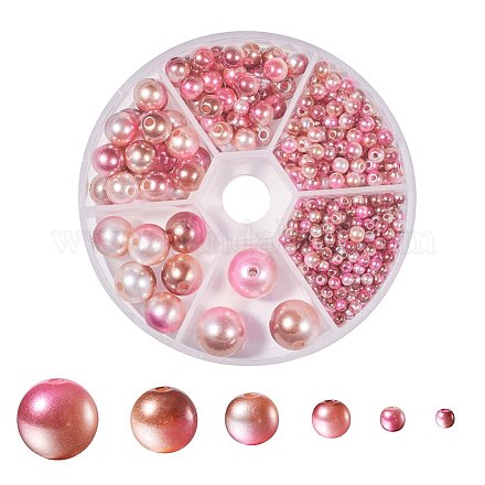 Cuentas de perlas de imitación de plástico ABS del arco iris OACR-YW0001-03J-1