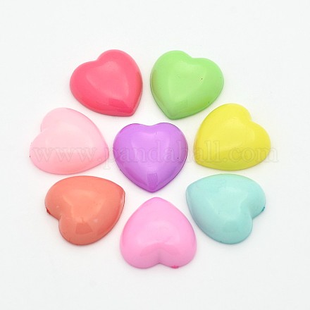 Colorful Acrylic Heart Cabochons SACR-M005-01-B-1
