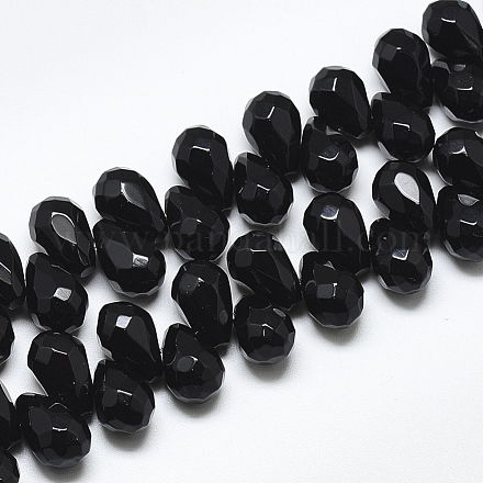 Natural Black Onyx Beads Strands G-S357-C02-11-1