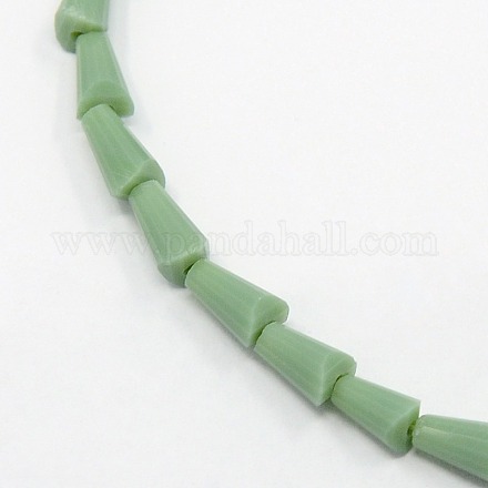 Opaque Solid Color Crystal Glass Faceted Cone Beads Strands GLAA-F023-A01-1