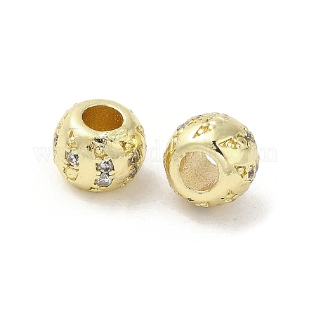 Perles de placage en laiton avec zircone cubique de micro pave KK-F866-06G-1