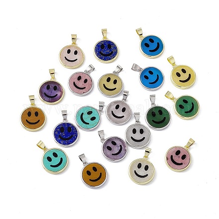 Natural & Synthetic Mixed Gemstone Pendants G-G977-06-1