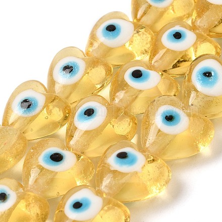 Corazón el mal de ojo hebras de abalorios de murano LAMP-R119-06-1
