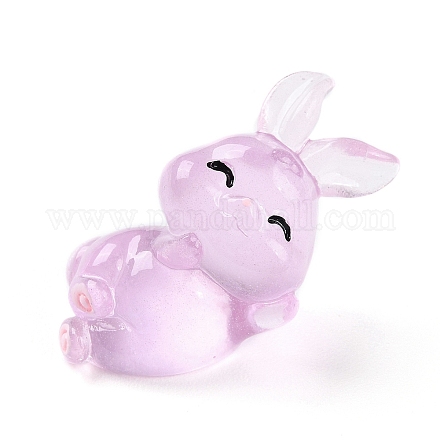 Luminous Resin Rabbit Ornament DJEW-R011-02E-1