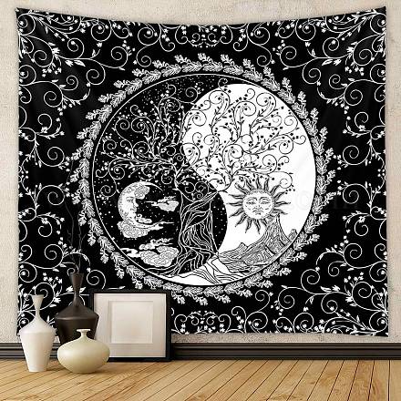 Wandbehang aus Polyester mit Sonne und Mond SNAK-PW0001-45B-01-1