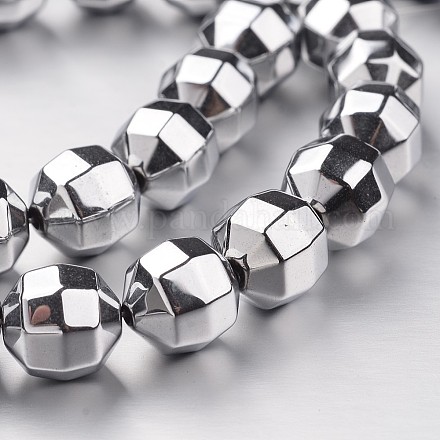 Chapelets de perles en hématite synthétique sans magnétique G-F300-30-01-1