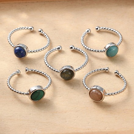 Кольца из натурального драгоценного камня RJEW-I052-01P-1