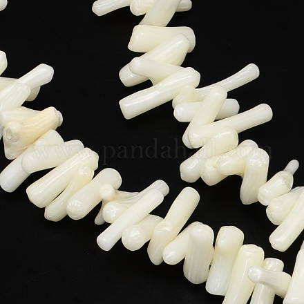 Copeaux teints brins de perles de corail synthétiques CORA-Q026-01G-1
