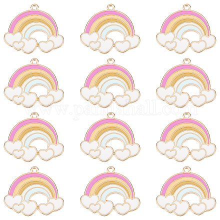 SUNNYCLUE 1 Box 30Pcs Enamel Rainbow Charms Rainbow Cloud Love Charm for Jewelry Making Charms Heart Shape Cloud Weather Charm Earring Necklace Bracelet Keychain Supplies Adult DIY Crafting Accessory ENAM-SC0002-85-1
