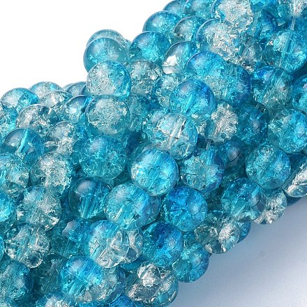 Baking Painted Crackle Glass Beads Strands X-CCG-S001-8mm-06-1