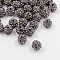 Polymer Clay Rhinestone Beads, Pave Disco Ball Beads, Grade A, Round, Half Drilled, Black Diamond, 10mm, Hole: 1mm