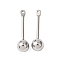 304 Stainless Steel Pendants, Round, Stainless Steel Color, 19x5mm, Hole: 0.9mm