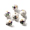 Printed Natural Wood, Pearlized, Carnival Series, Flower, 15.5x14.5mm, Hole: 4.5mm